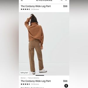 Brand New Everlane Corduroy Wide Leg Pants